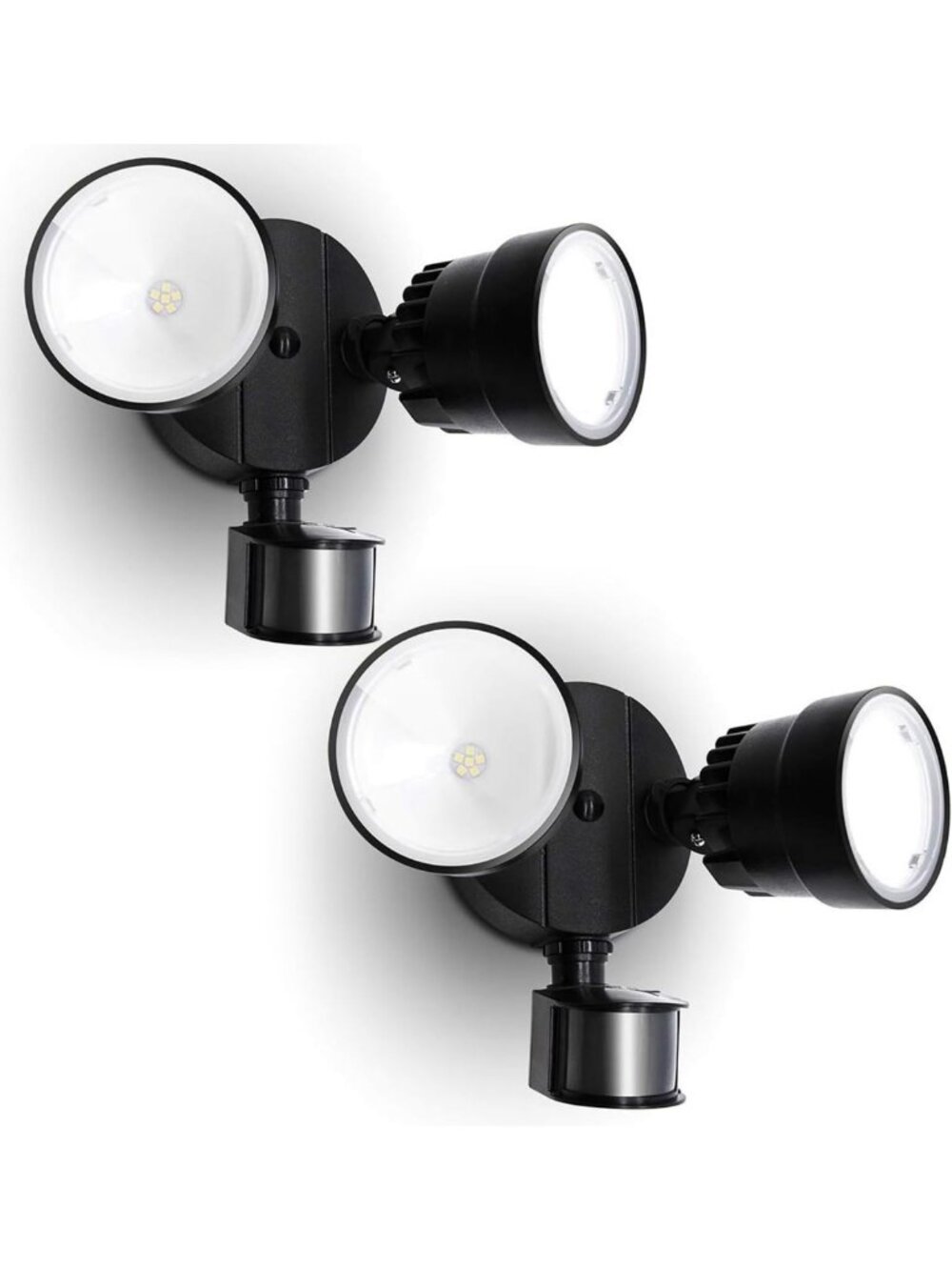 2000 Lumen Motion Activated Dual-Head LED Floodlight - Waterproof Security Light